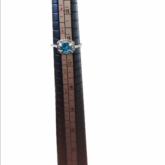 Women Sliver‎ Sea blue zircon CZ Ring Size 5.5 - Picture 3 of 5